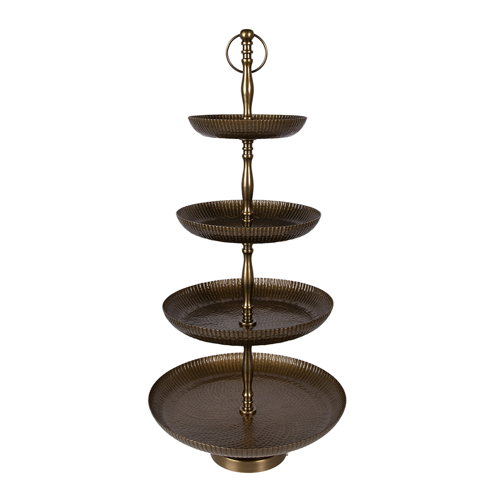 [6AL0077] 4-Tier Cake Stand Gold colored Ø 37x79 cm
