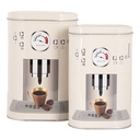 Scatola per Archivio set di 2 Beige Nero 20x13x9 / 18x11x7 cm