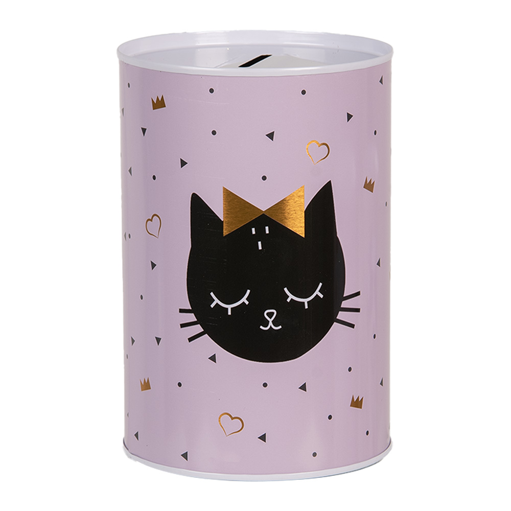 [6BL0166] Salvadanaio Rosa Nero Ø 10x15 cm