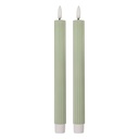 Bougie avec LED set 2 Vert Ø 2x25 cm / 2xAAA