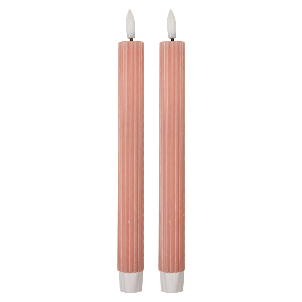 [6CA0002P] Kaars met LED set van 2 Ø 2x25 cm / 2xAAA