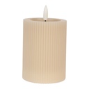 Candle with LED Beige Ø 8x13 cm / 2xAA