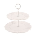 2-Tier Cake Stand Beige Ø 25x23 cm
