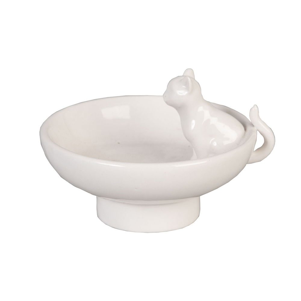 [6CE0278] Schaaltje met kat 10x8x6 cm