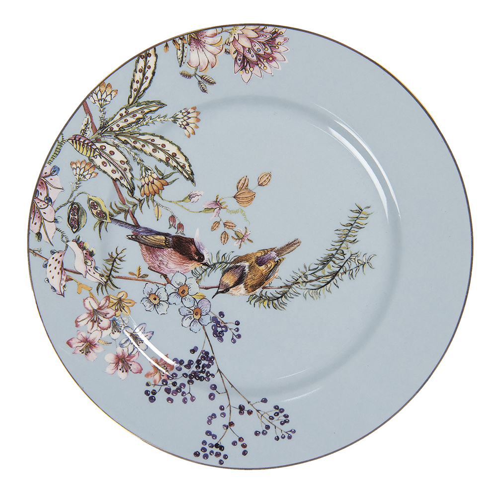 [6CE1178] Crockery Breakfast Plates Blue Ø 20x2 cm