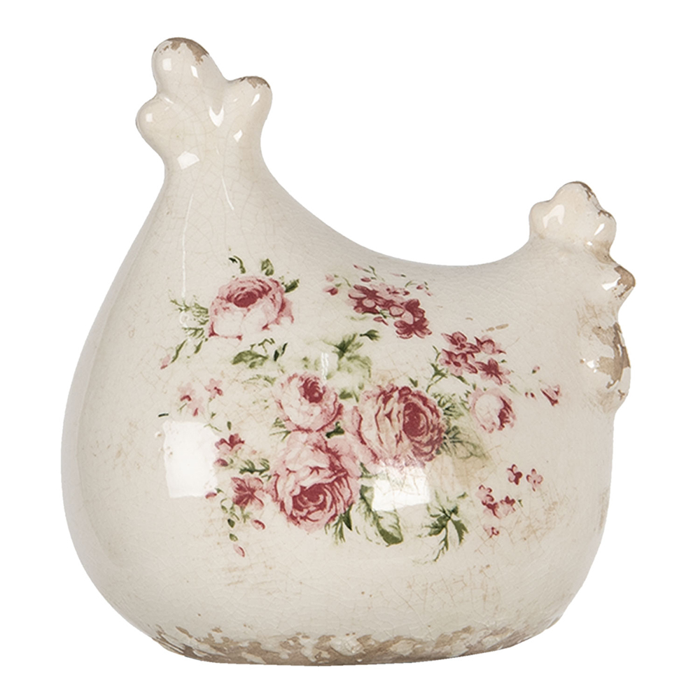 [6CE1186] Decoratie kip 12x11x13 cm