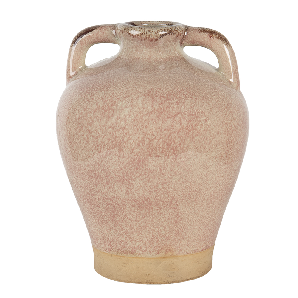 [6CE1266M] Vase Pink, Beige Ø 19x25 cm