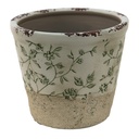 Pot de fleurs d'intérieur Vert, Blanc Ø 12x10 cm