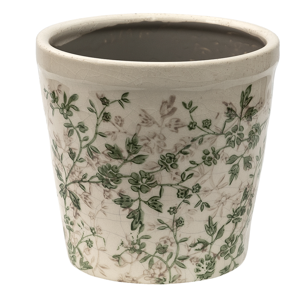 [6CE1457M] Flower Pot Inside Green Beige Ø 14x13 cm