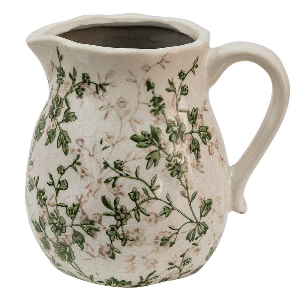 [6CE1458M] Pichet décoratif Vert Beige 16x13x15 cm