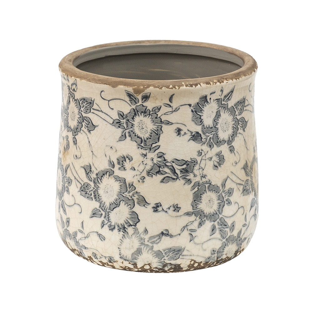 [6CE1459M] Vaso Porta Pianta Grigio, Blu Ø 14x14 cm