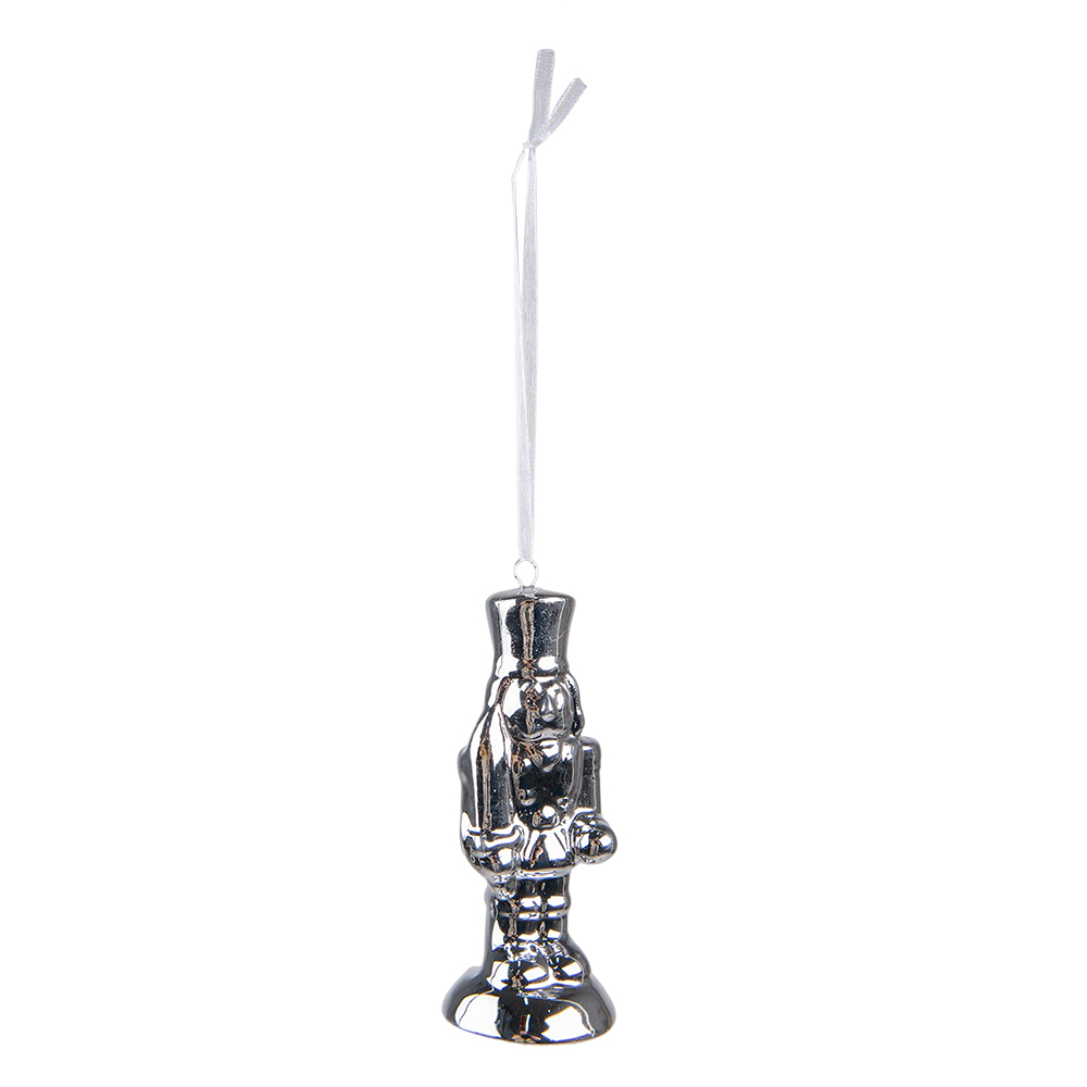 [6CE1493ZI] Décoration pendentif casse-noisette Argent 4x4x10 cm