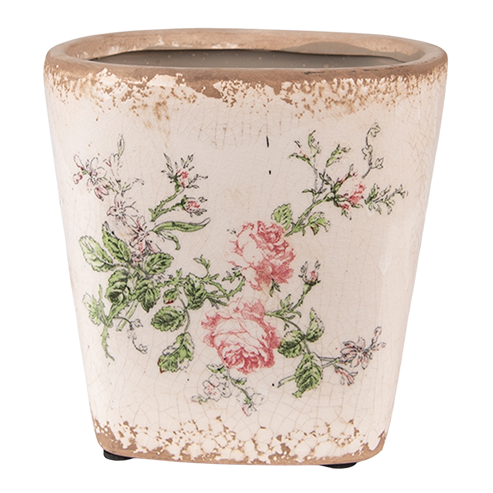 [6CE1540S] Pot de fleurs d'intérieur Rose Beige 13x13x12 cm