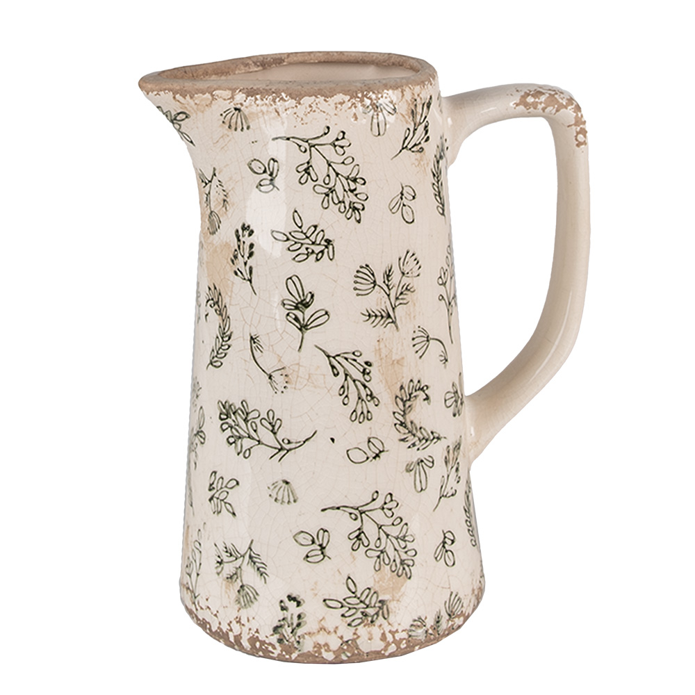 [6CE1547] Brocca Decorativa Verde Beige 15x10x19 cm