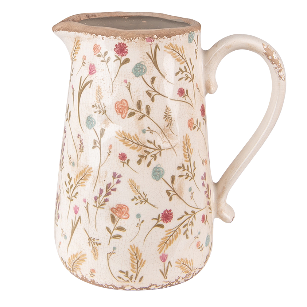[6CE1552L] Dekorativer Krug Rosa, Beige 21x14x23 cm