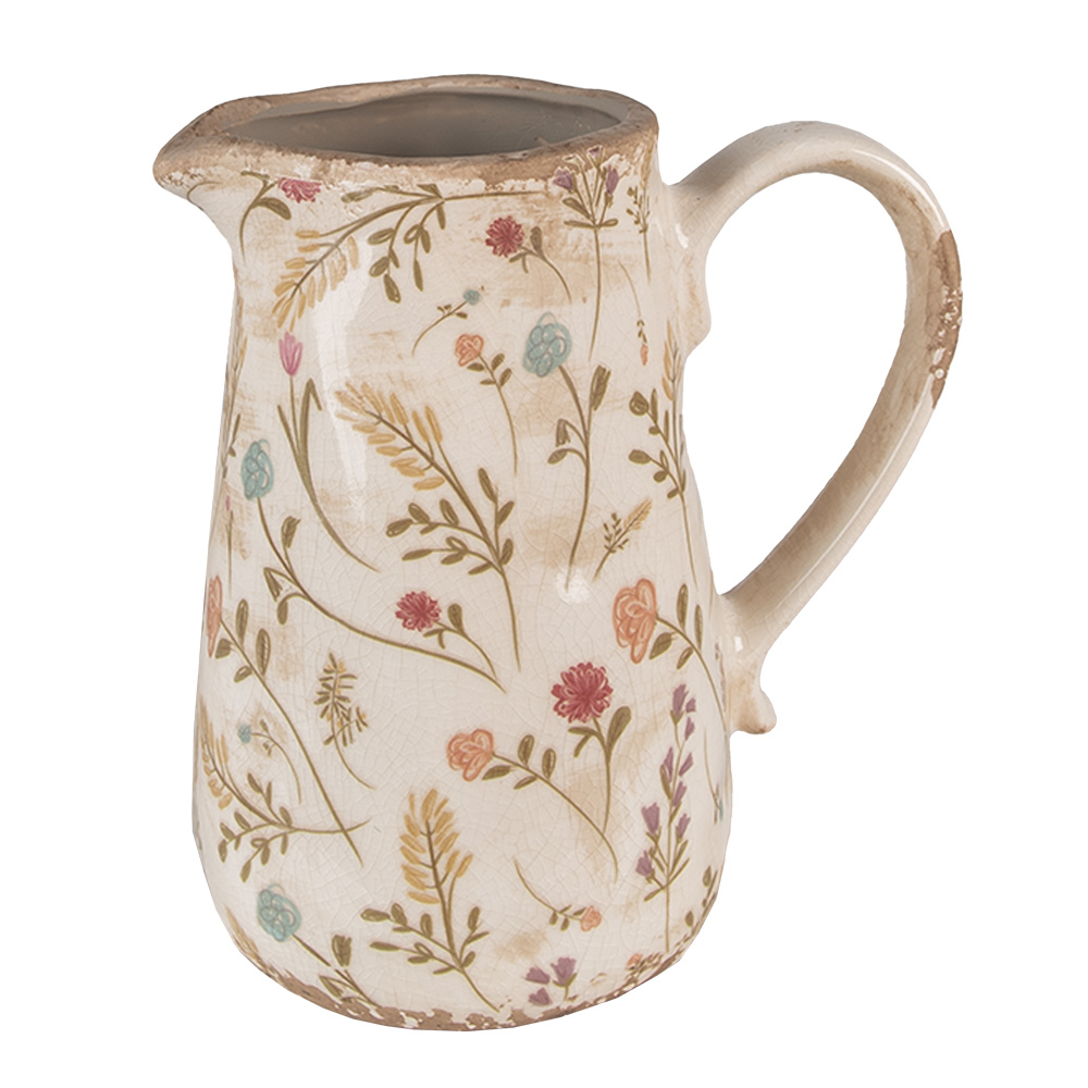 [6CE1552M] Decorative Pitcher Pink, Beige 16x11x18 cm