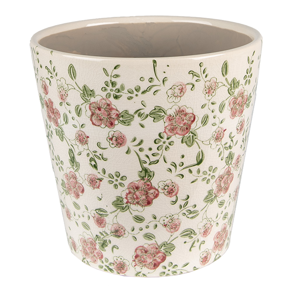 [6CE1566L] Flower Pot Inside Pink, Beige Ø 19x18 cm
