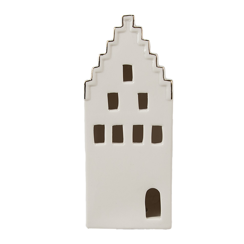 Decoratie huisje met LED 7x6x16 cm