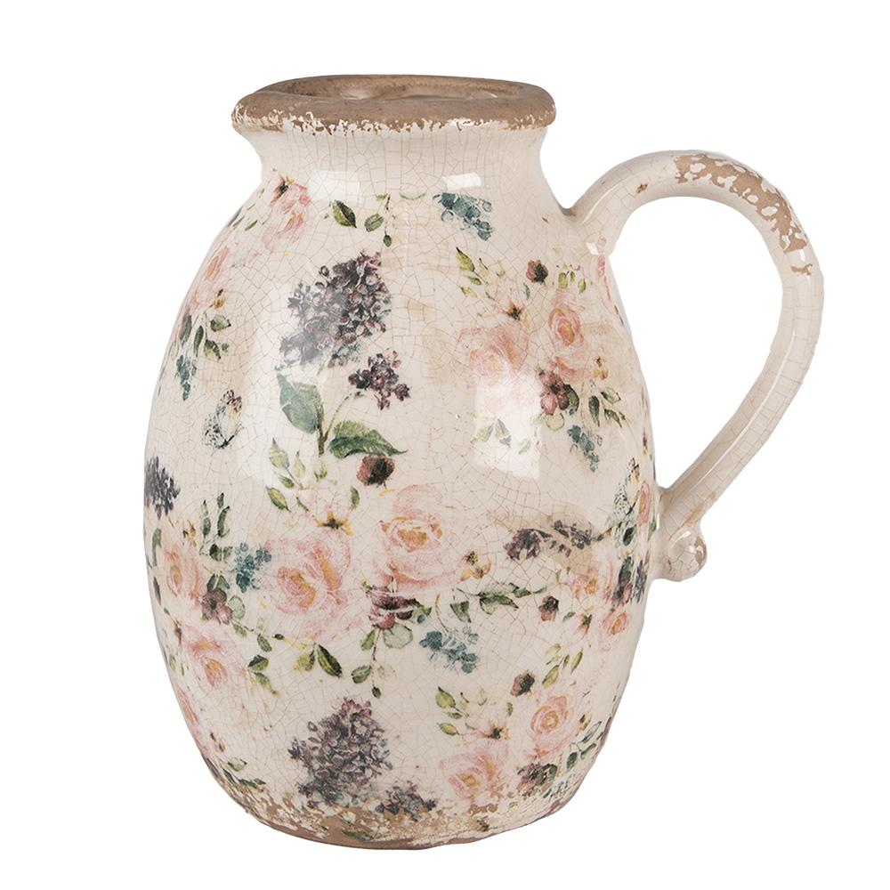 [6CE1613L] Brocca Decorativa Beige Rosa 20x16x22 cm