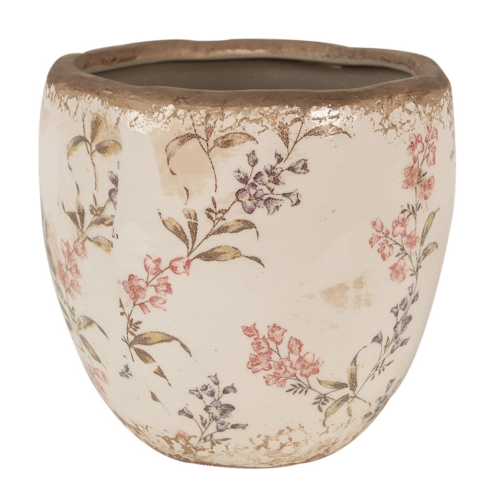 [6CE1615M] Pot de fleurs d'intérieur Beige Rose Ø 14x14 cm