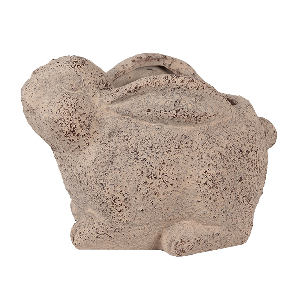 [6CE1622] Vaso Porta Pianta Beige 17x12x12 cm