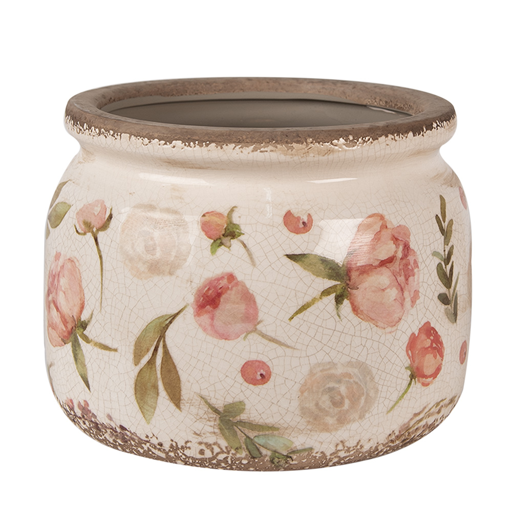 [6CE1625L] Blumentopf für Innen Beige Rosa Ø 20x15 cm