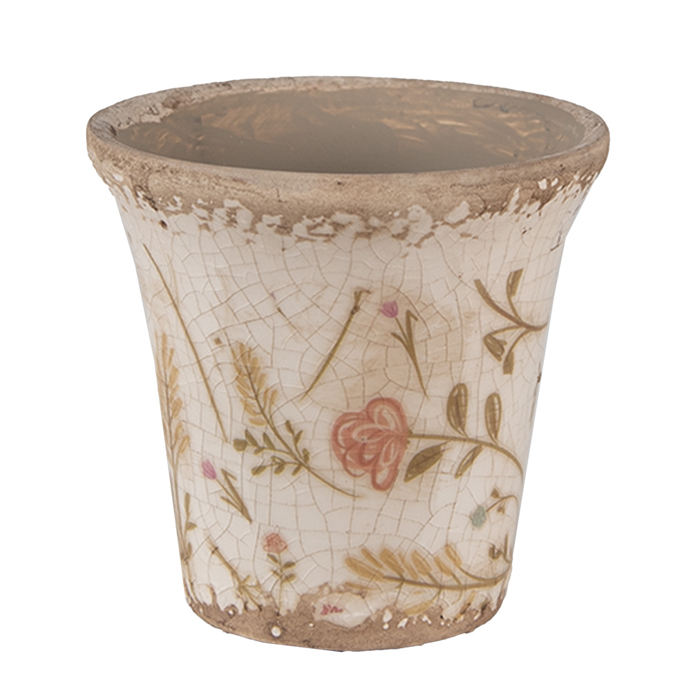 [6CE1629S] Vaso Porta Pianta Beige Rosa Ø 9x8 cm