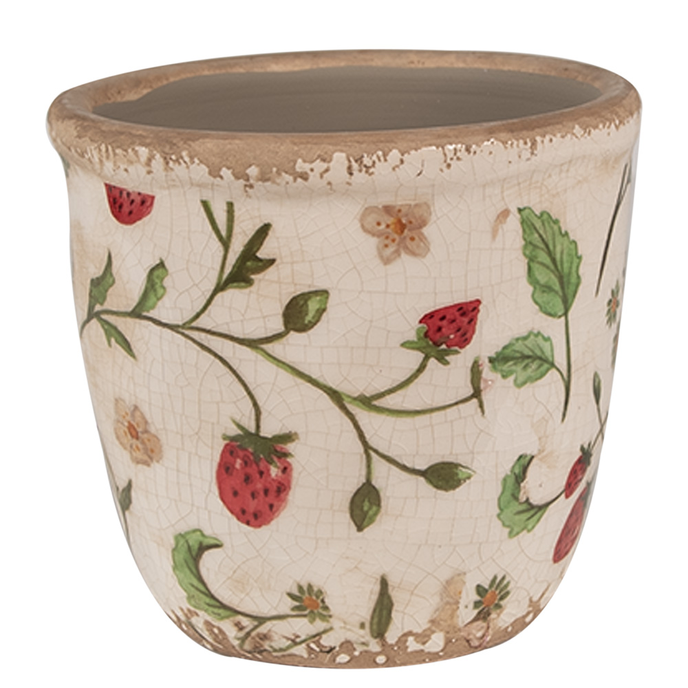 [6CE1631XS] Vaso Porta Pianta Beige, Rosso Ø 11x10 cm