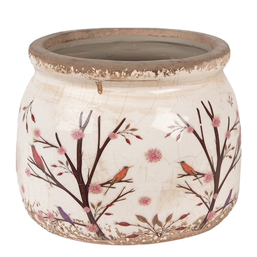 [6CE1642S] Pot de fleurs d'intérieur Beige Marron Ø 12x10 cm