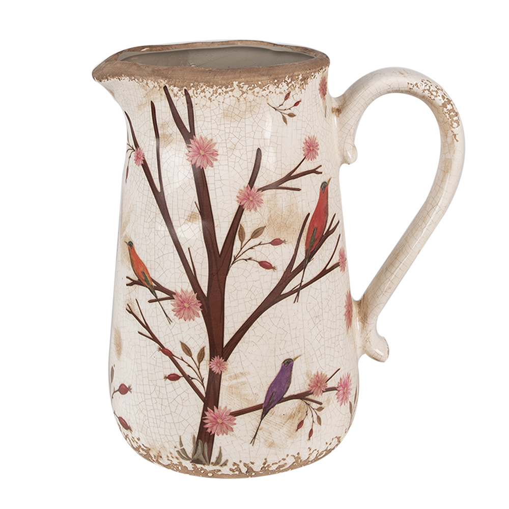 [6CE1643L] Dekorativer Krug Beige Braun 21x15x23 cm