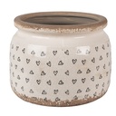 Vaso Porta Pianta Beige Nero Ø 20x15 cm