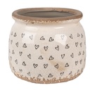 Pot de fleurs d'intérieur Beige Noir Ø 16x13 cm