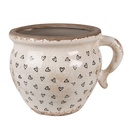 Vaso Porta Pianta Beige Nero 17x14x12 cm