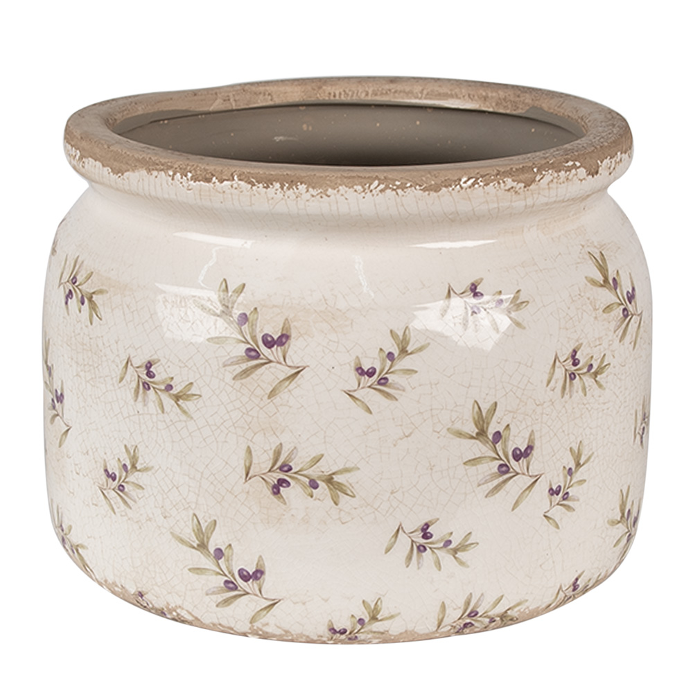 [6CE1670L] Blumentopf für Innen Beige Ø 20x15 cm