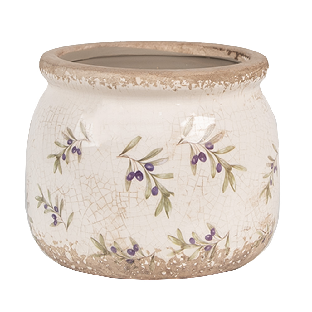 [6CE1670S] Pot de fleurs d'intérieur Beige Ø 12x10 cm