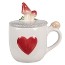 Mug With Lid White Red 14x10x9 /15 cm / 400 ml