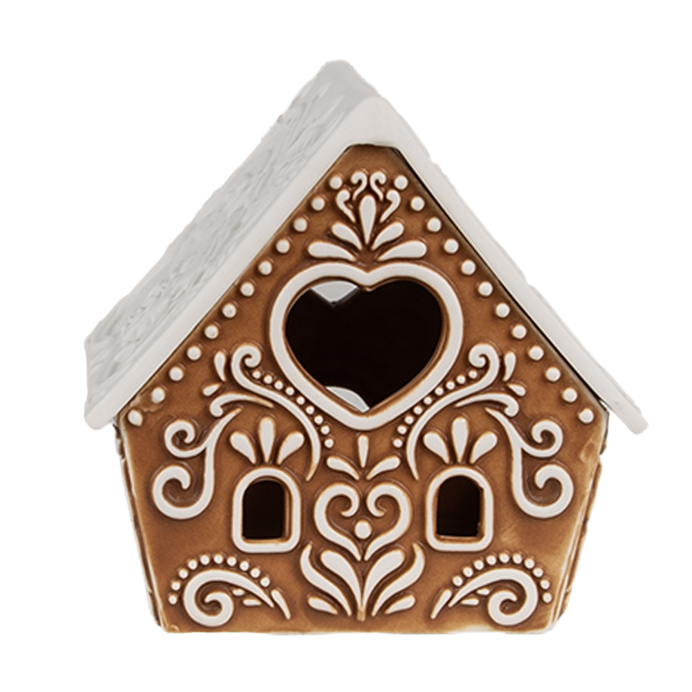 [6CE1743] Waxinelichthouder huis 9x7x8 cm