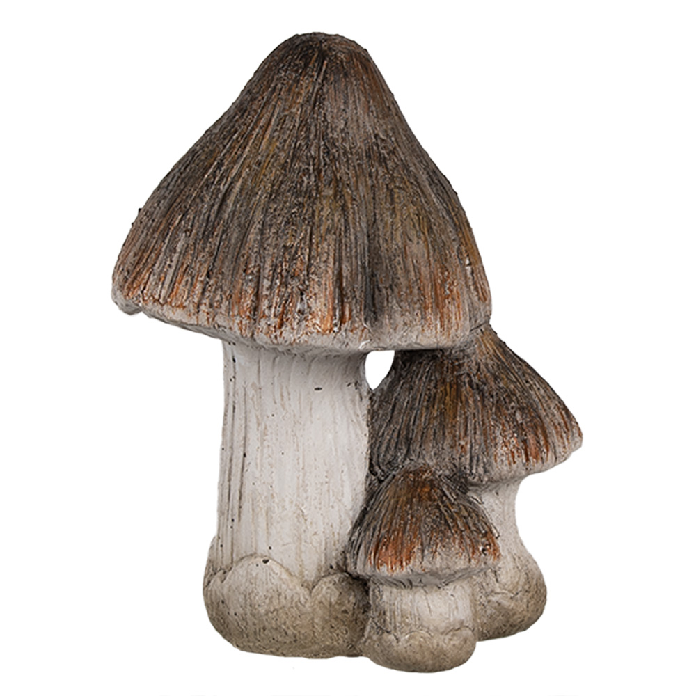 [6CE1766] Décoration Champignons Marron Blanc 10x8x13 cm