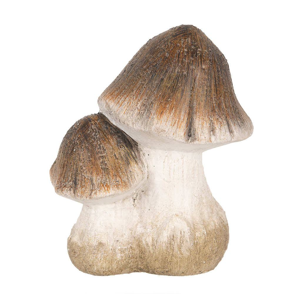 [6CE1768] Decorazione Funghi Marrone Bianco 10x7x12 cm