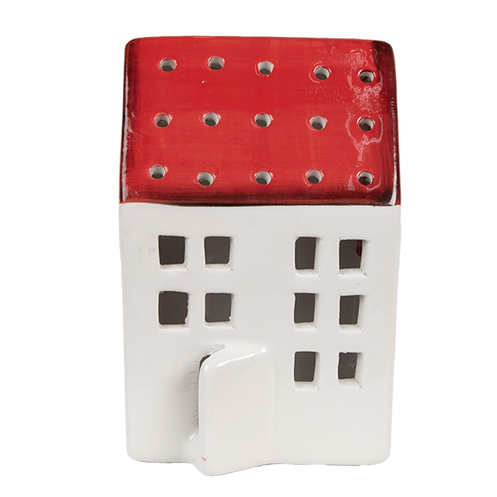 [6CE1845] Decorazione casa Bianco Rosso 8x7x12 cm