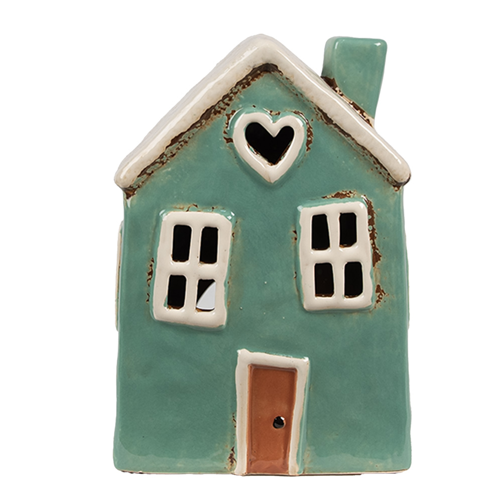 Waxinelichthouder huis 13x9x18 cm
