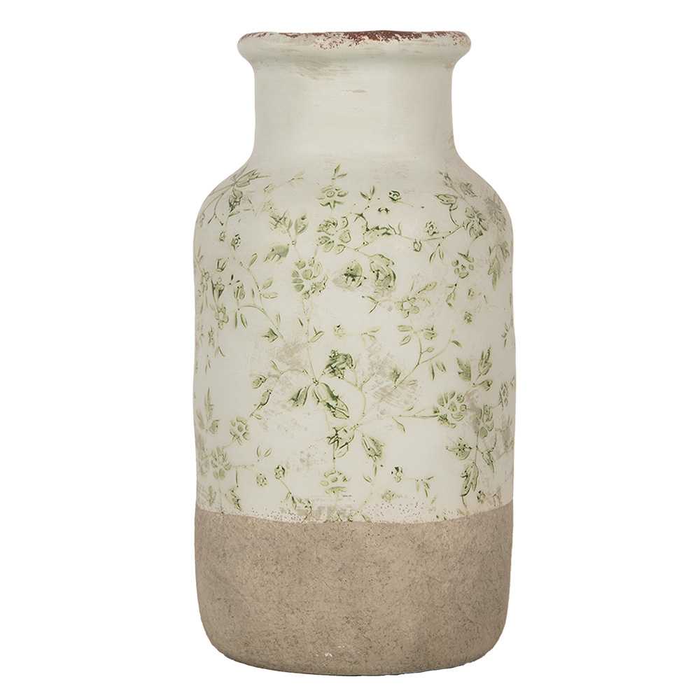 [6CE1929M] Vase Beige Green Ø 14x26 cm
