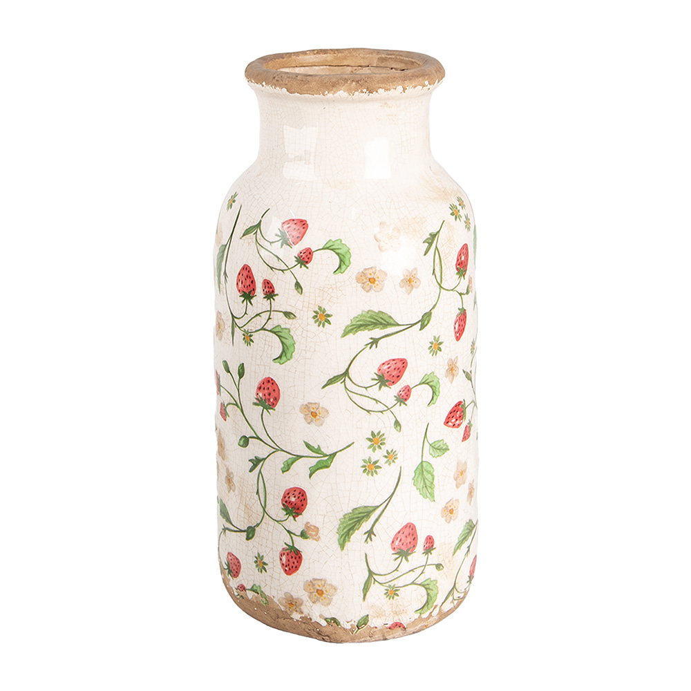 [6CE1933L] Vase Beige Red Ø 15x32 cm