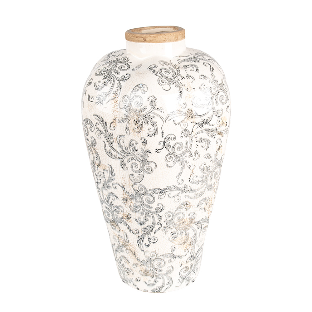 [6CE1934L] Vase Beige Grey Ø 24x40 cm