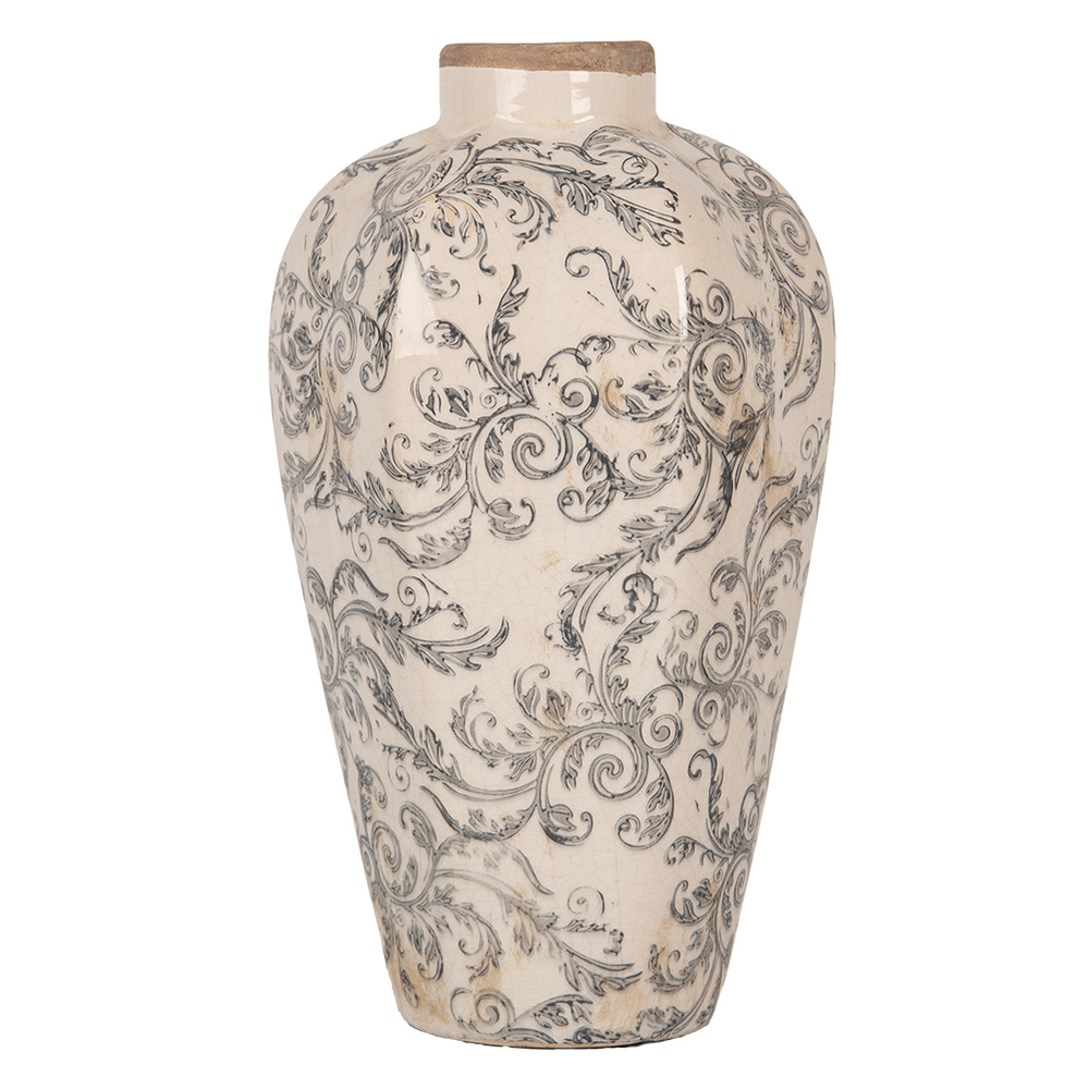 [6CE1934S] Vase Beige Grey Ø 17x30 cm