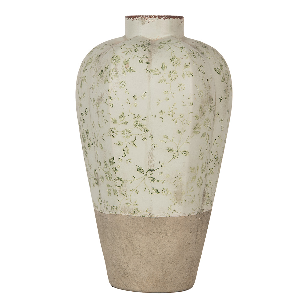 [6CE1936L] Vase Beige Grün Ø 24x38 cm