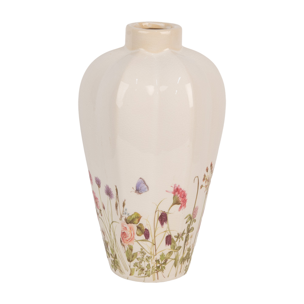 [6CE1938S] Vaso Beige Rosa Ø 17x30 cm