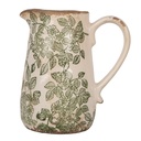 Decorative Pitcher Beige Green 16x12x18 cm