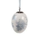 Decorazione pendente uovo Bianco Blu Ø 6x8 cm
