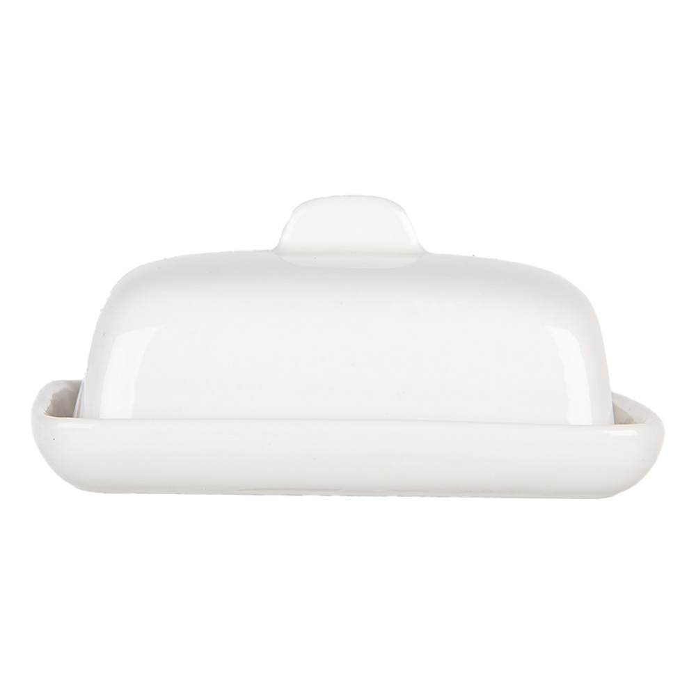 [6CE2045] Butter Dish White 9x8x5 cm